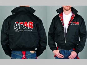 AFAB All Fascist are Bastards Bunda Harrington s hrejivou podšívkou farby RED TARTAN, obojstranné logo (s kapucou iba v čiernej farbe je za 42,90euro!!)